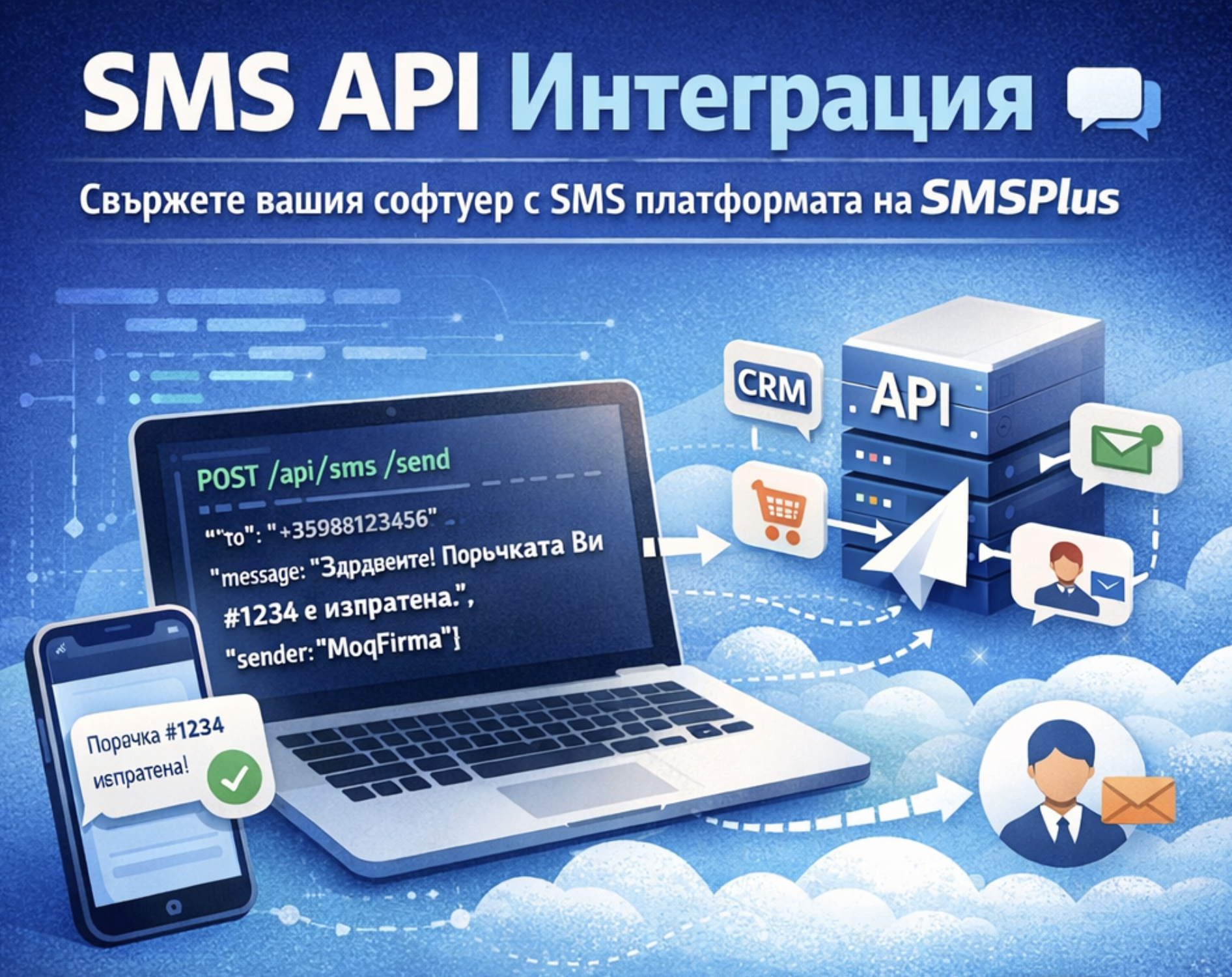 SMS API интеграция: Свържете вашия софтуер с SMS платформата на SMSPlus
